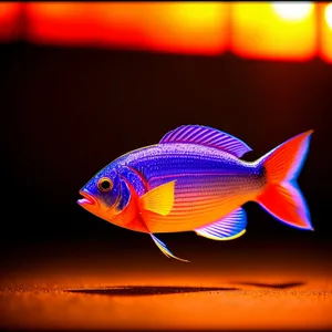 Vibrant Goldfish Swimming in Aquarium