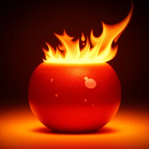 Fiery Blaze: A mesmerizing display of glowing orange flames.