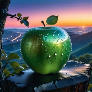 Fresh and Healthy Apple Fruit on a Tree Branch.