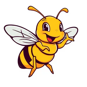 Happy cute cartoon animal character clip art.