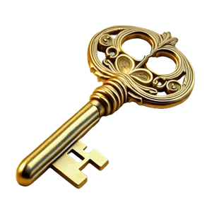 Gold and Silver 3D Lock Key Object