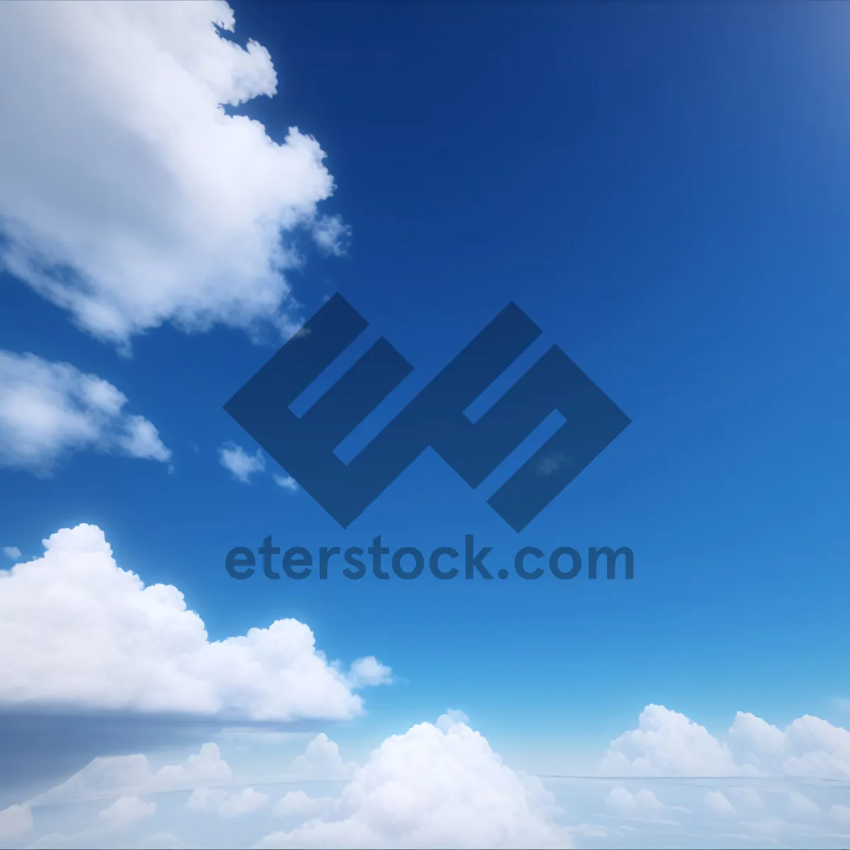Picture of Serene Summer Sky with Fluffy Clouds