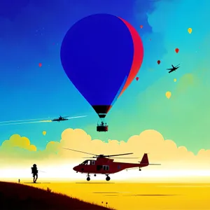 Colorful Hot Air Balloon Soaring in the Sky