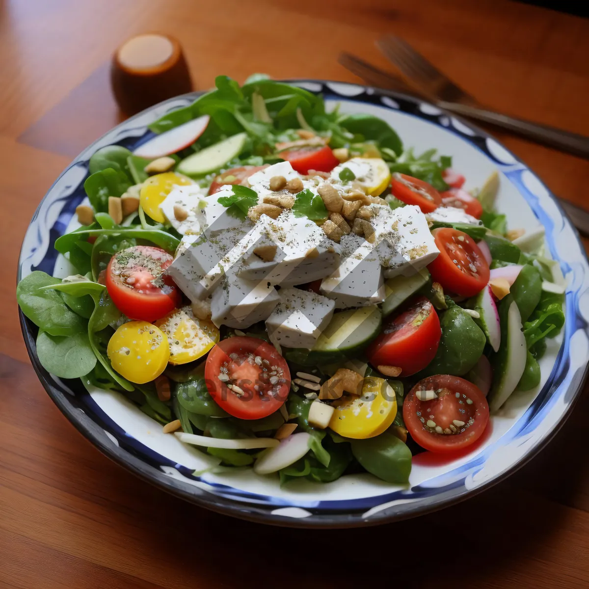 Picture of Delicious Gourmet Vegetable Salad with Green Peas