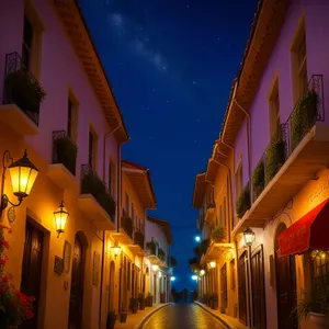 Nighttime view of historic cathedral in the city