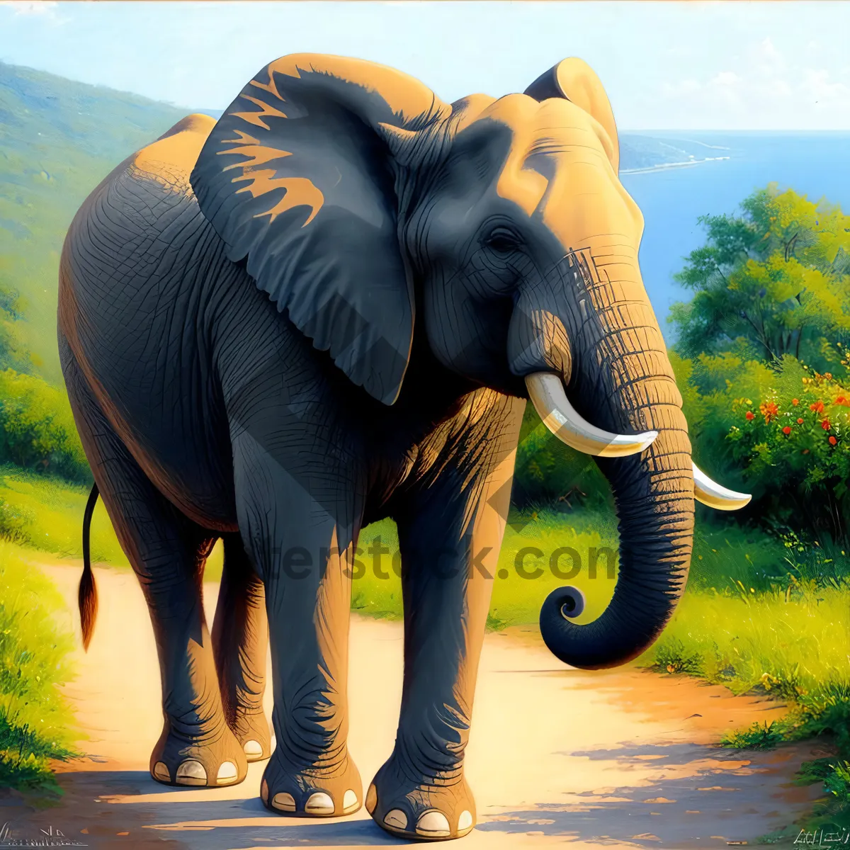 Picture of Majestic African Elephant in the Wild