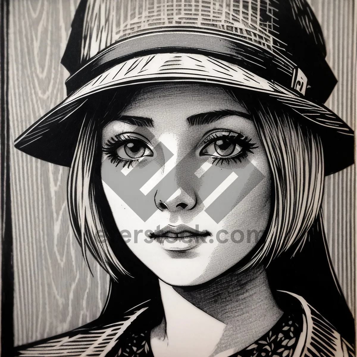 Picture of Stunning Fashionable Portrait of Attractive Brunette Lady