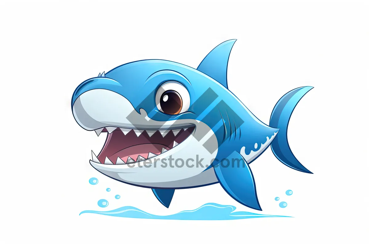 Picture of Cartoon icon of a swordfish in seawater