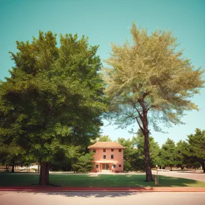 Vibrant Vistas: Serene Elm Tree in a Picturesque Countryside