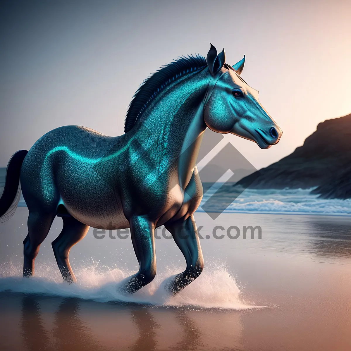 Picture of Majestic Bay Stallion at Sunset