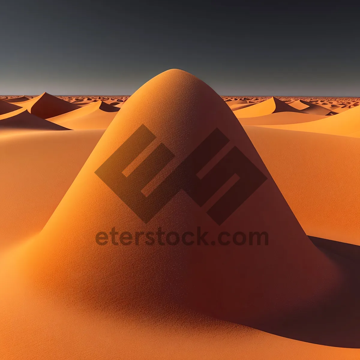 Picture of Desert Sunset: Majestic Dunes embracing Golden Horizon