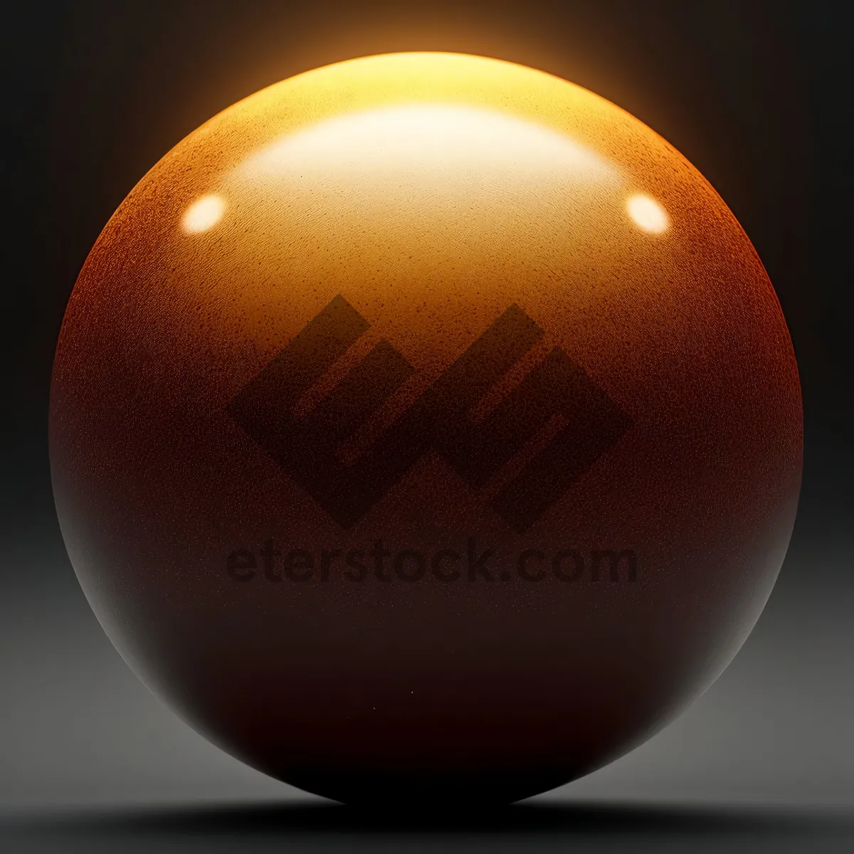 Picture of Shiny Satellite Planet in 3D Orange Sphere