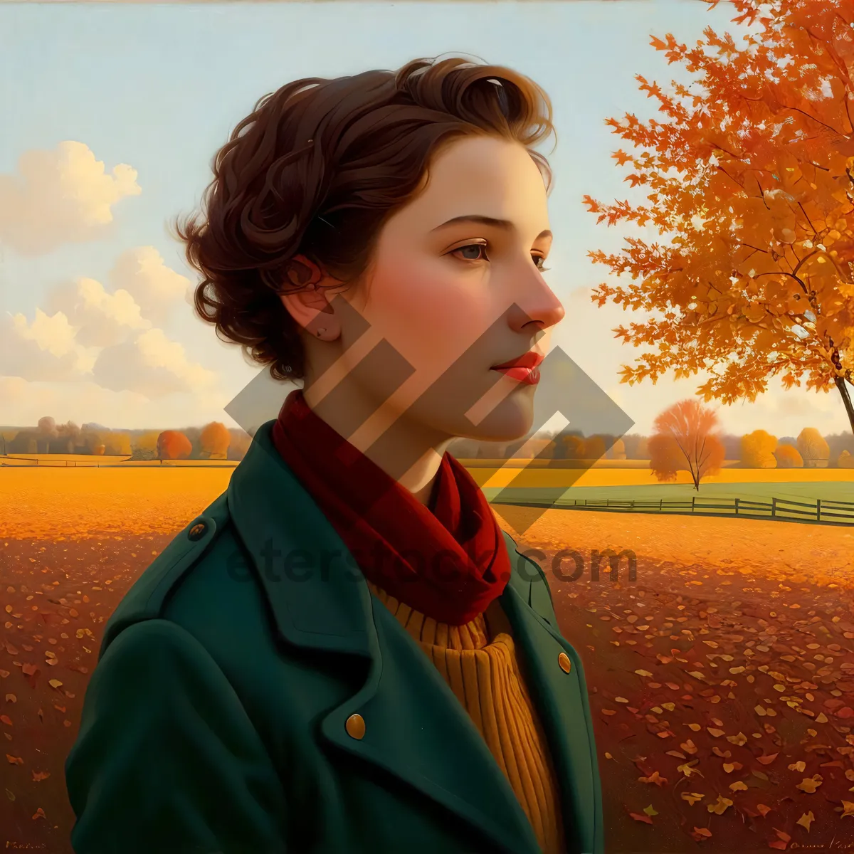 Picture of Smiling Businesswoman in Stylish Suit