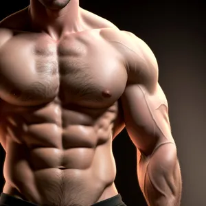 Muscular Nude Male Bodybuilder in Studio