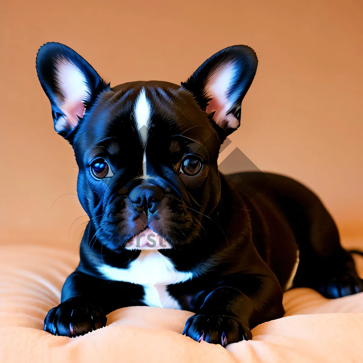Picture of Cute Boxer Bulldog Puppy with Wrinkles