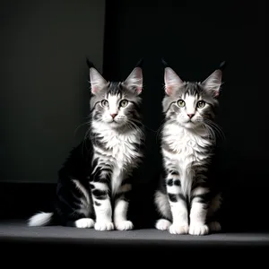 Adorable Curious Kitten Peeking Through Window