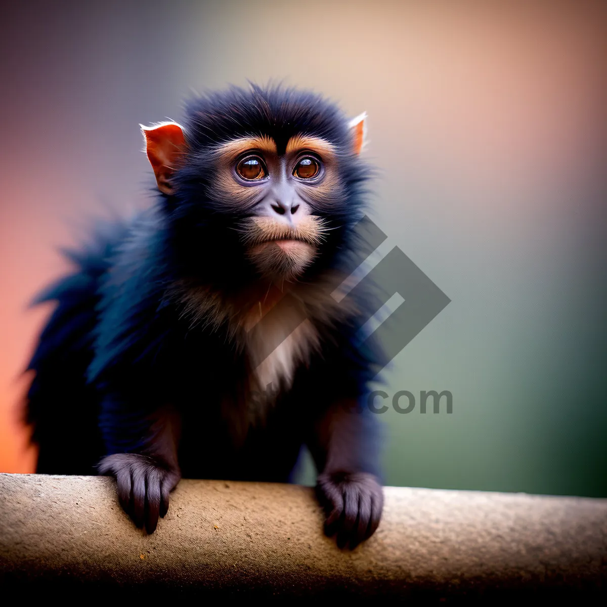 Picture of Cute Furry Marmoset Monkey with Adorable Eyes