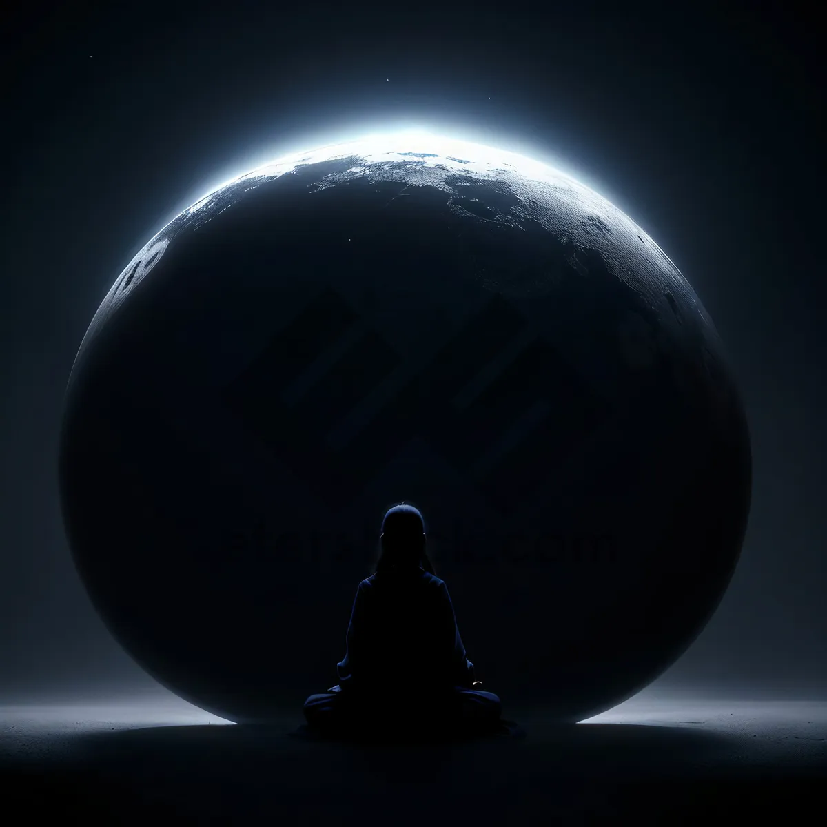 Picture of Dark space fantasy with glowing planets and stars