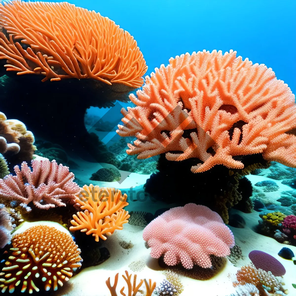 Picture of Colorful Coral Reef Life Underwater