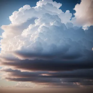 Vibrant Summer Sky with Fluffy Clouds