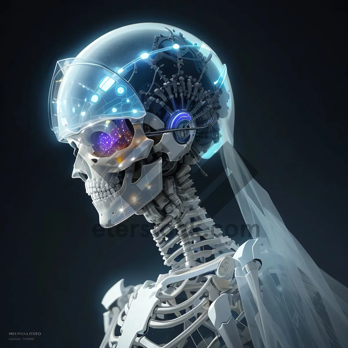 Picture of 3D human skeleton model of planet Earth