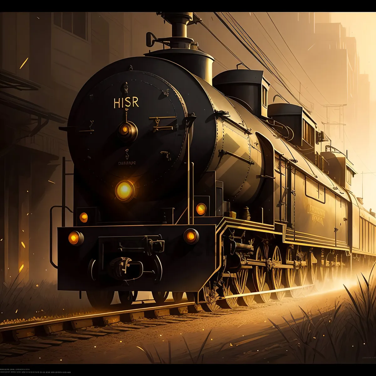 Picture of Vintage Steam Locomotive on Railway Track