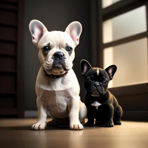 Cute Wrinkled Bulldog Puppy with Adorable Expression