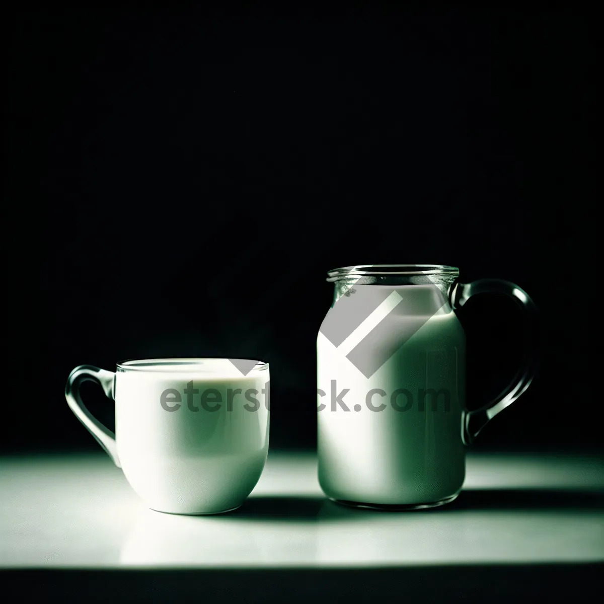 Picture of Hot coffee in elegant ceramic mug on table