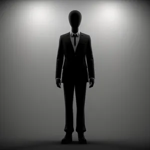 Silhouette of a Businessman in Suit with Briefcase