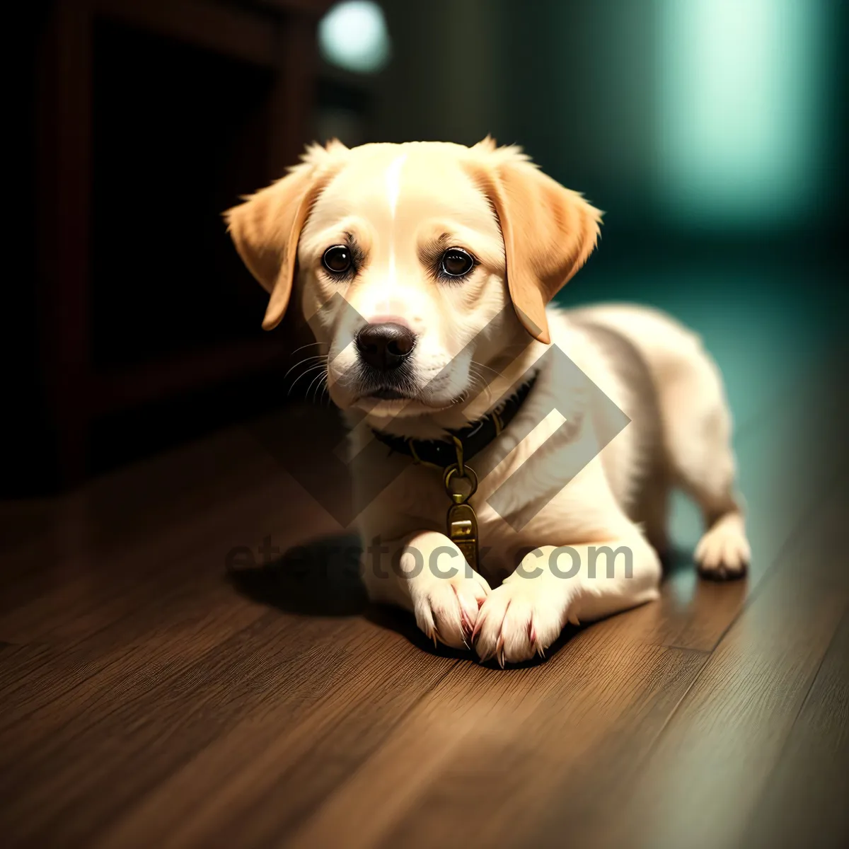 Picture of Brown Retriever Puppy - Adorable Canine Friend.