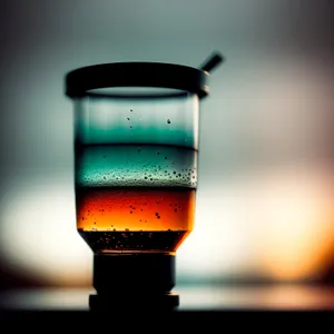 Refreshing Light Beverage in Clear Glass Vessel