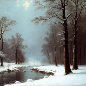 Winter Wonderland: Serene snowy forest landscape