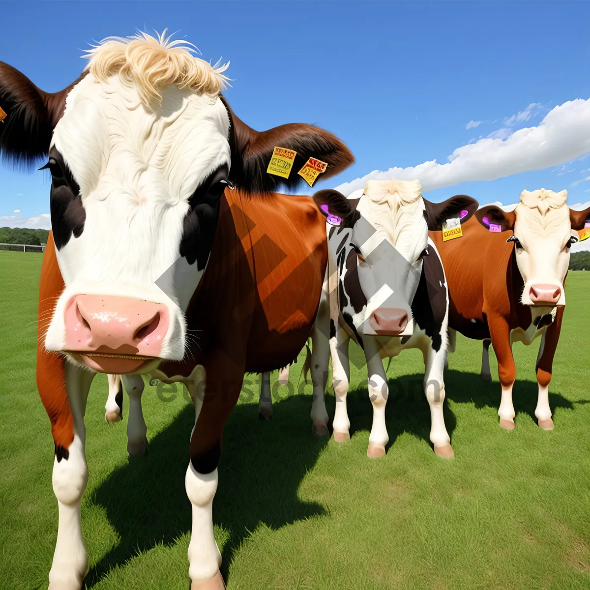 Picture of Rustic Livestock Grazing on Country Meadow