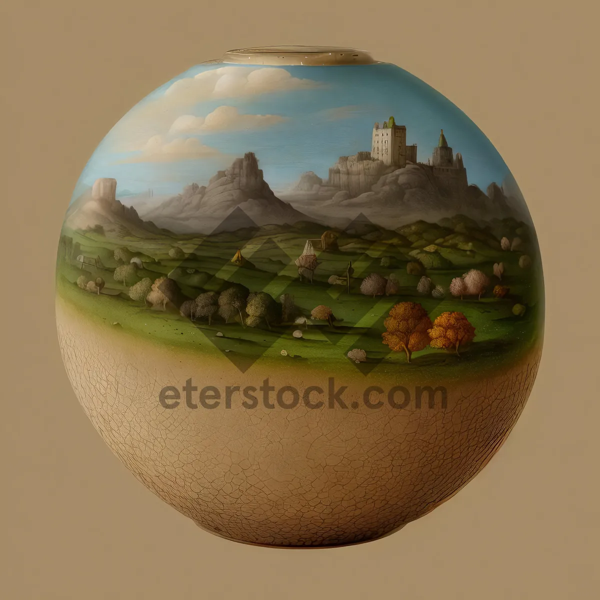 Picture of World Ceramic Globe Bowl - Global Porcelain Vessel