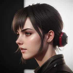 Sultry Brunette with Irresistible Hairstyle and Captivating Gaze