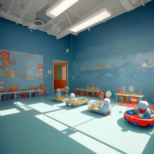 Modern classroom with stylish interior and contemporary furniture