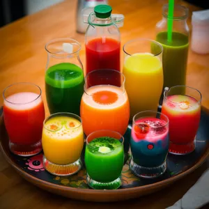 Freshly Squeezed Orange Juice in Glass Cup.