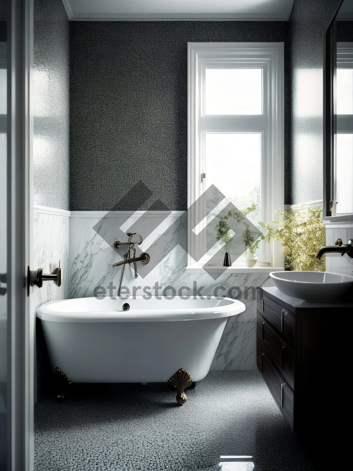Picture of Elegant Modern Bathroom with Luxury Fixtures