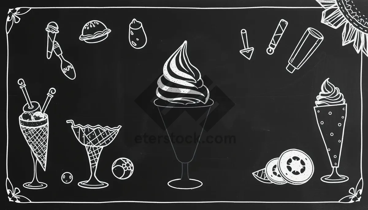 Picture of Black and gold floral pattern design for card decoration.