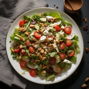 Healthy Veggie Salad with Kidney Beans and Cheese