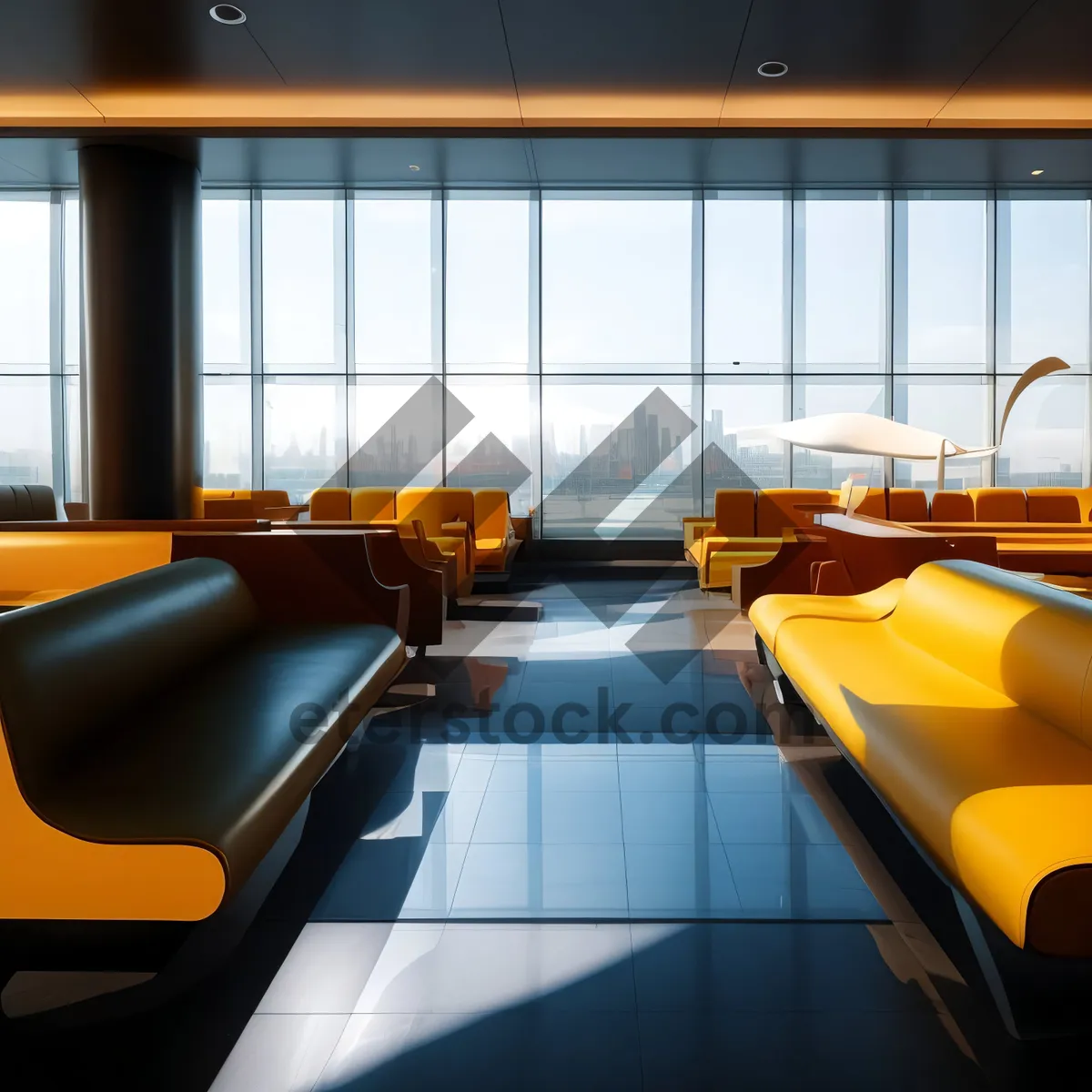 Picture of Modern Classroom Interior with Comfortable Seating