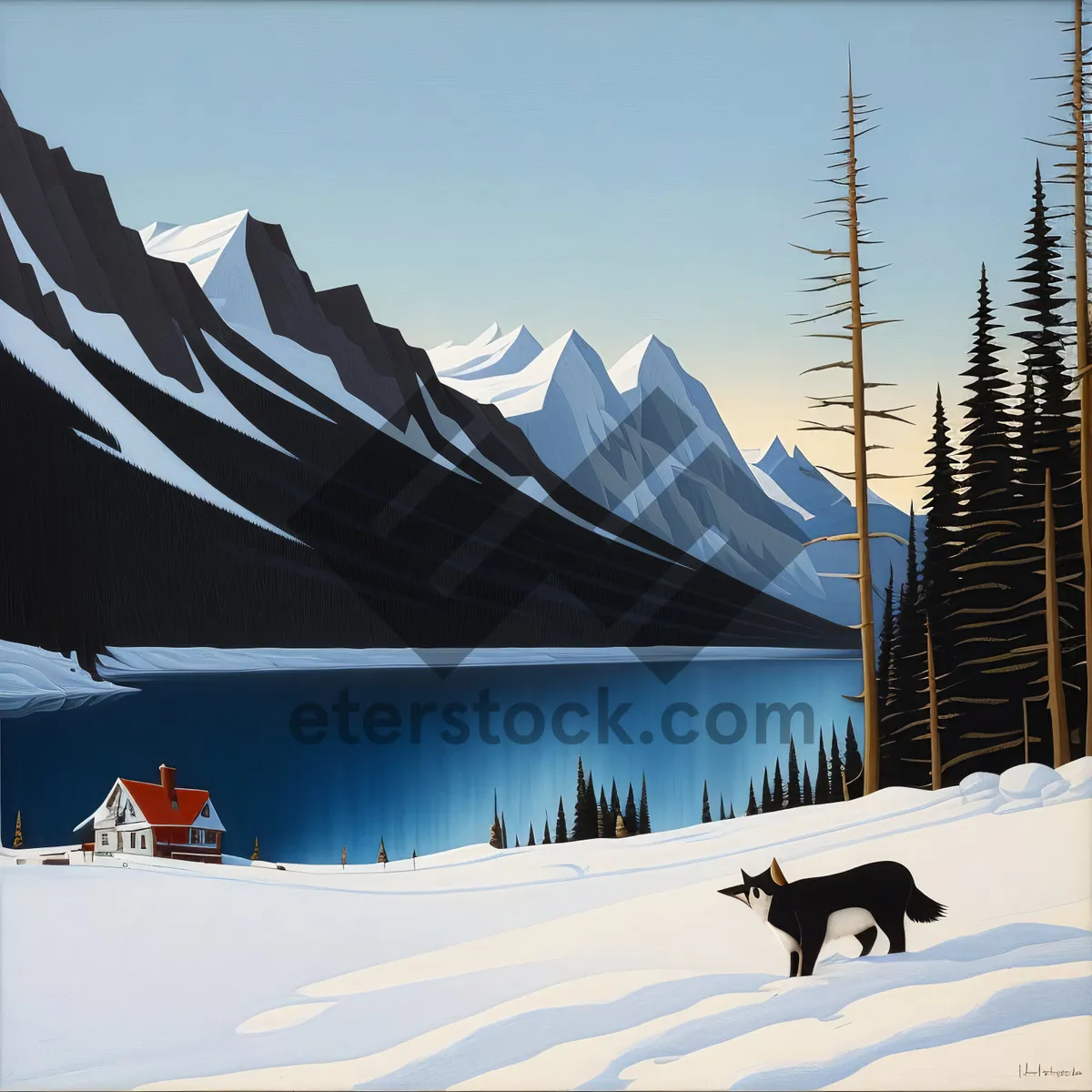 Picture of Winter Wonderland: Majestic Alpine Ski Resort in Snowy Mountains