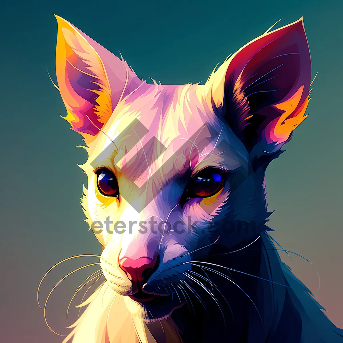 Picture of Cute Kitty DJ with Expressive Eyes