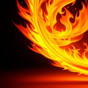 Inferno – Abstract Fiery Swirl of Vibrant Orange and Black