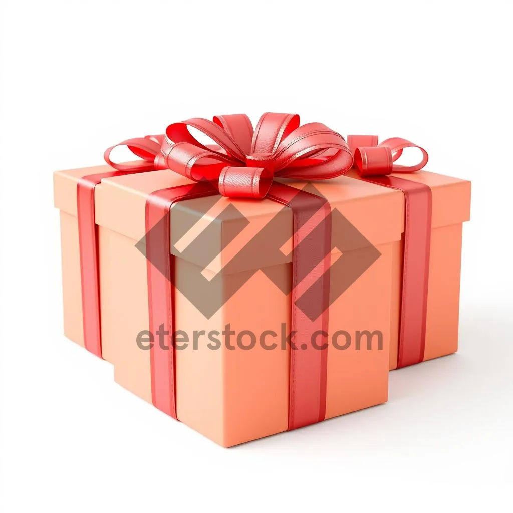 Picture of Gift box with ribbon and bow for celebration