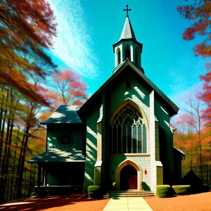 Stunning Cross-Topped Cathedral Tower Against Clear Sky