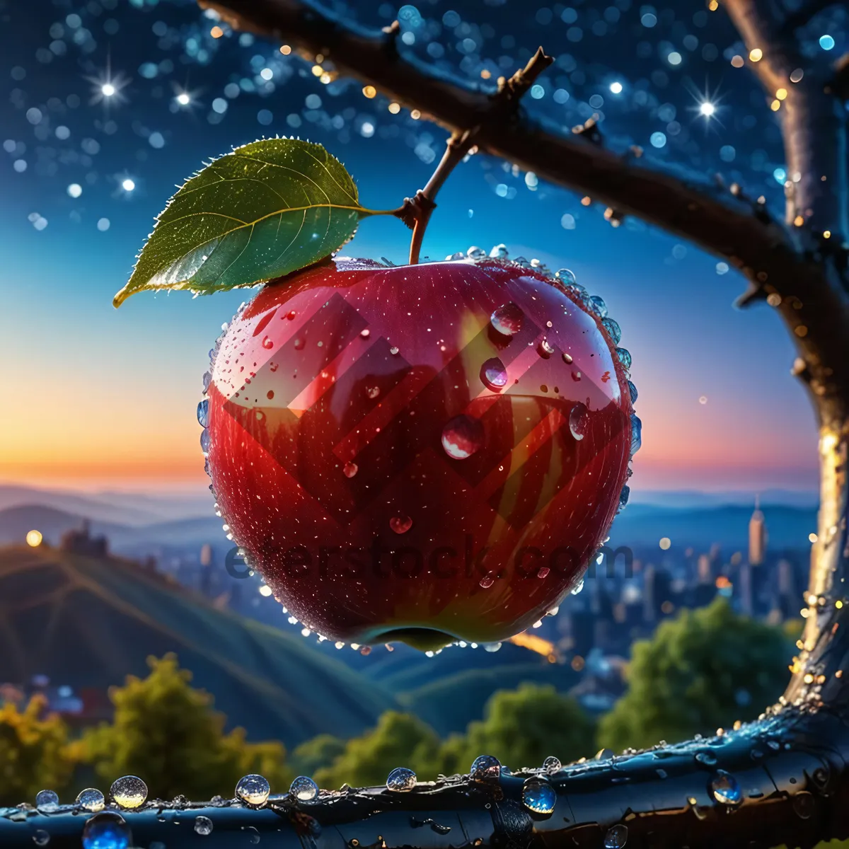 Picture of Shiny Apple Decorations for Festive Holiday Celebration