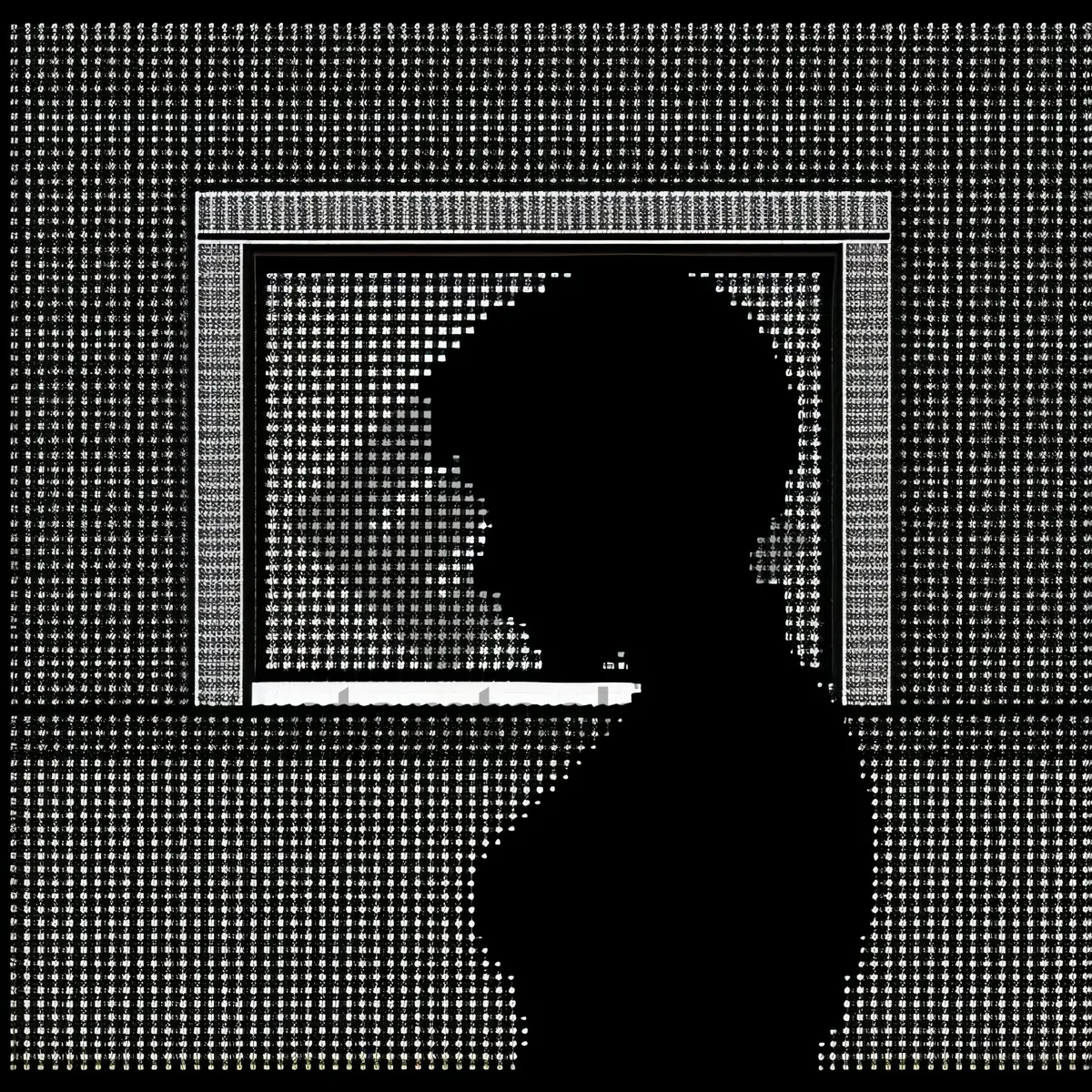 Picture of Sleek Halftone Grid: Modern Artistic Black and White Pattern