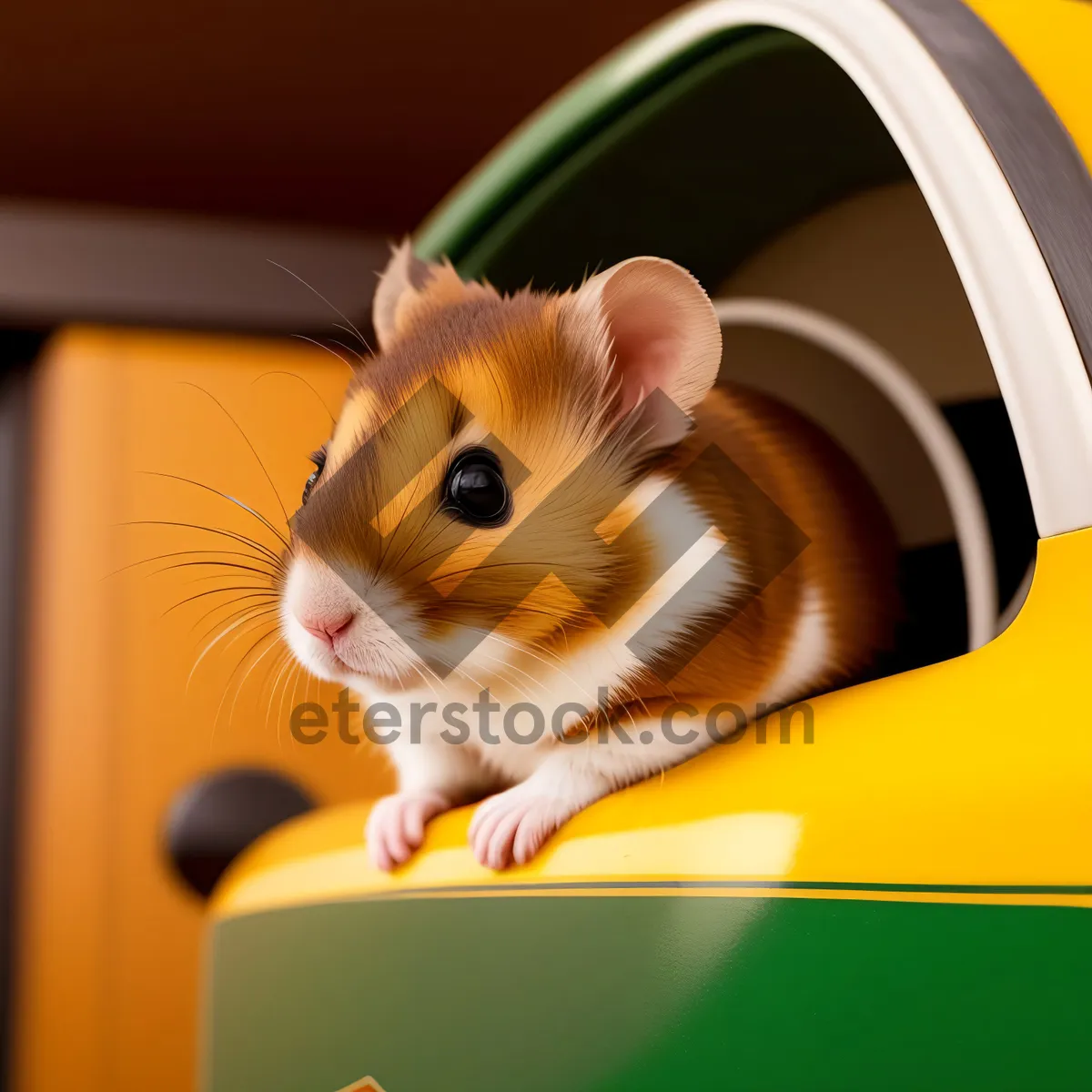 Picture of Cute Furry Mouse Peeking with Whiskers