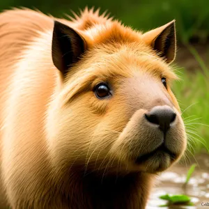 Adorable Brown Guinea Pig with Fluffy Fur